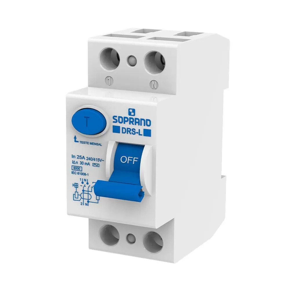 INTERRUPTOR DIFERENCIAL RESIDUAL BIPOLAR 6KA 40A 30MA - SOPRANO 